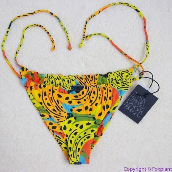NEW It’s‎ Now Cool square top string bottom bikini in bananas, M - Picture 2 of 15